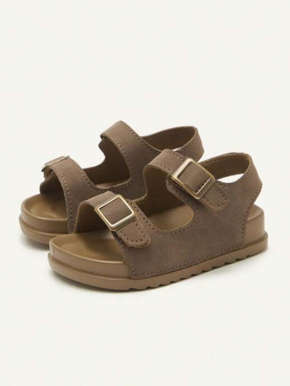 Toddler Boy Brown Suede Double-Buckle Sandals - 5.5 - Picture 6 of 8